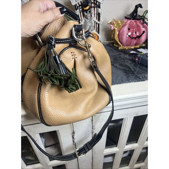 Dooney and Bourke Brown Pebble Grain Floretine Leather Large Satchel Handbag - Picture 11 of 16